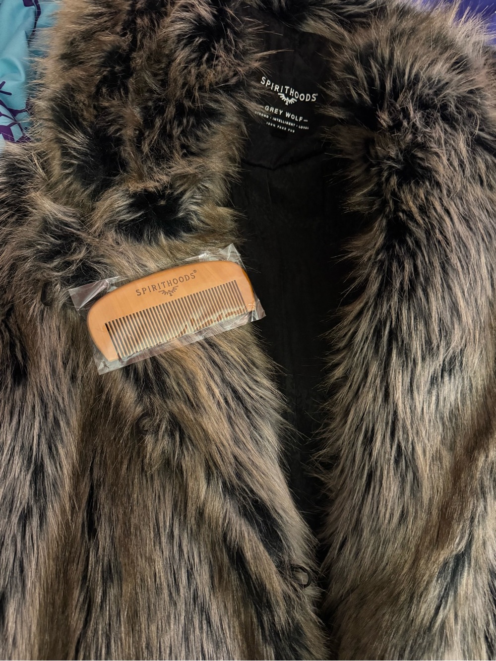 SpiritHoods Grey Wolf Faux Fur Kids Cape in Brown and Gray